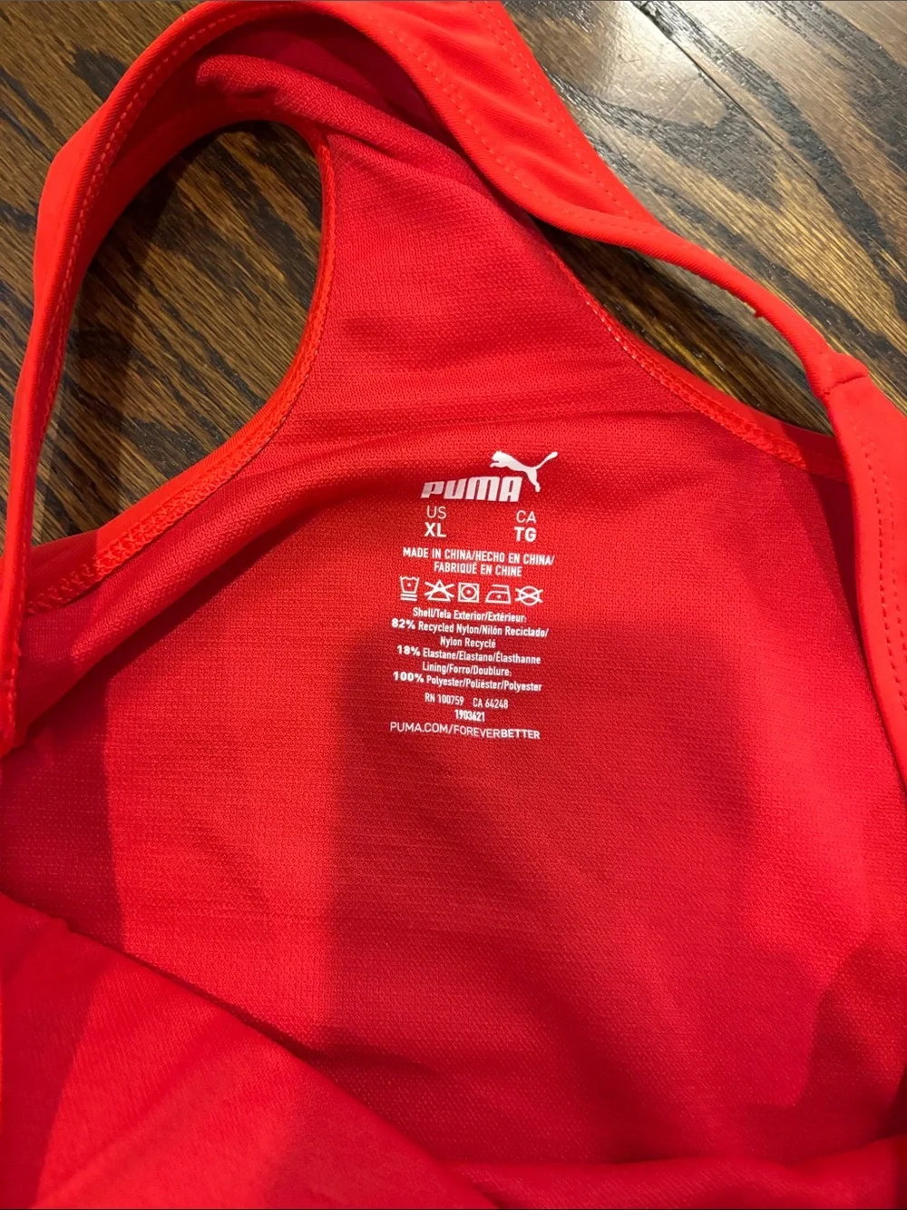 Puma Red Racerback One-Piece Swimsuit